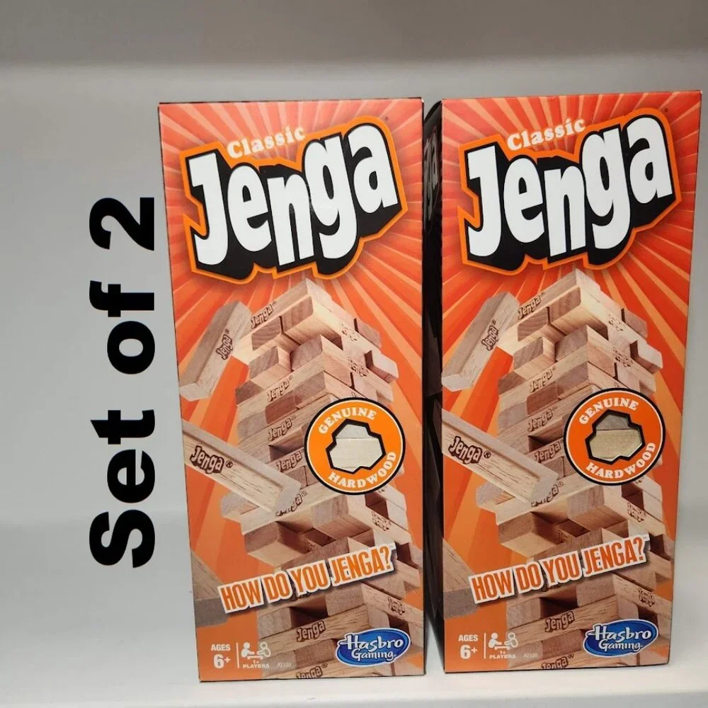 2X Jenga tower wooden blocks game board game EASTER BASKET GIFT STUFFER Set of 2